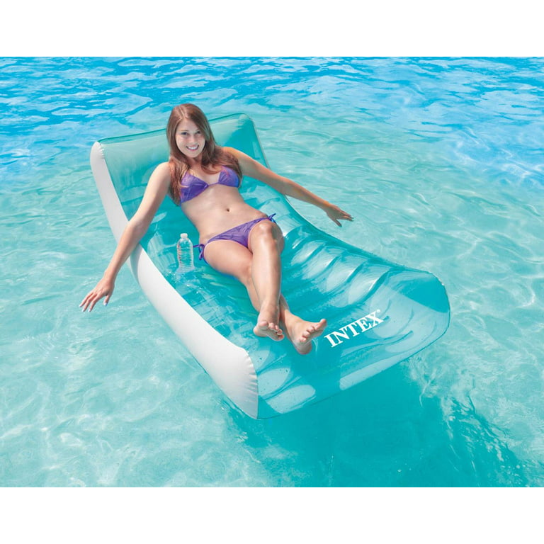 Intex Inflatable Rockin' Lounge Pool Floating Raft Chair with Cupholder (2  Pack) 