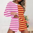 thumbnail image 2 of YUGYXL Festival Outfits for Women Womens 2 Piece Lounge Set Oversized Long Sleeve Sweater Top and Shorts Trendy Casual Waffle Knit Outfits Hot Pink M, 2 of 6