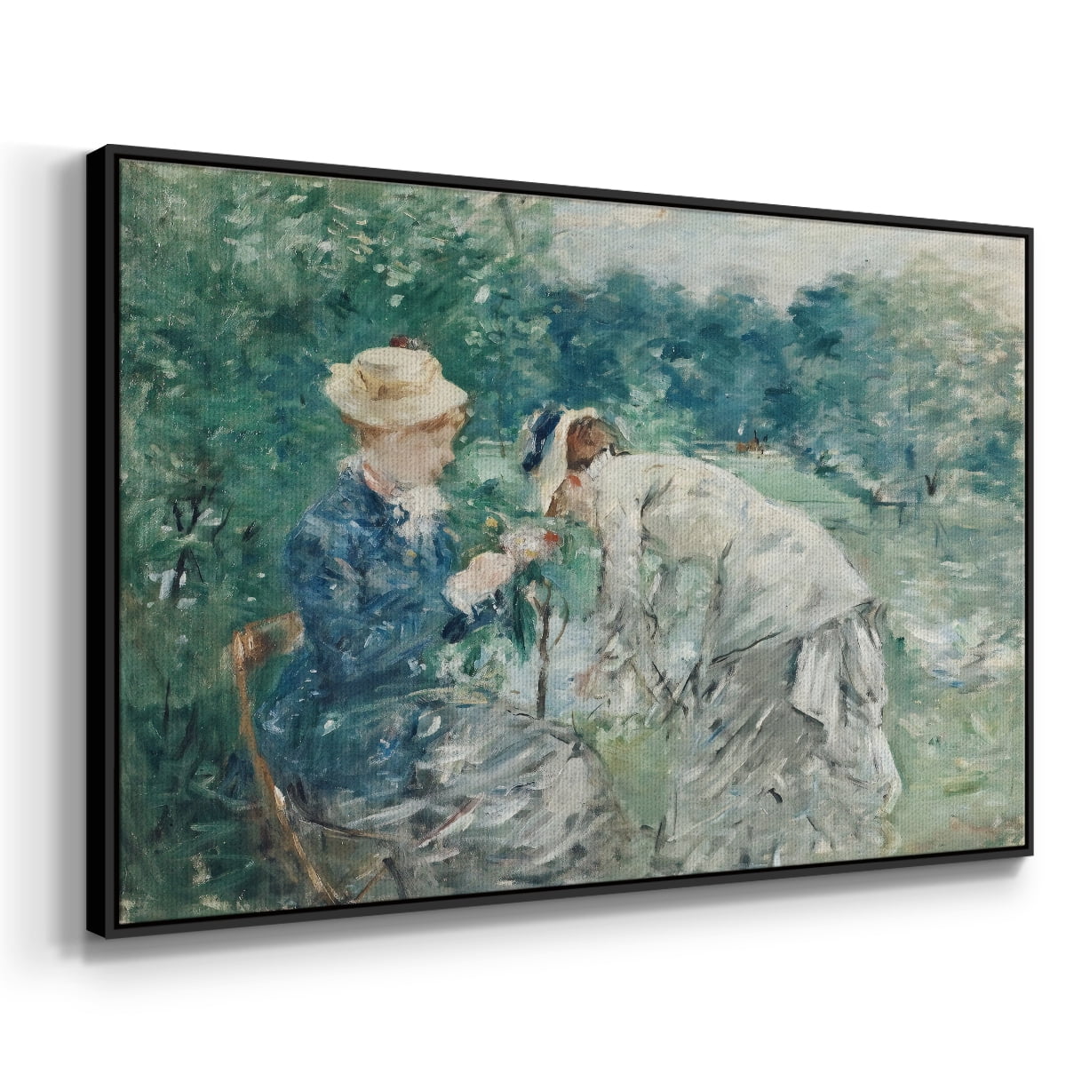 Vintage Botanical Print-LV By Wexford Home Framed in Black Wood Gallery Wrapped Canvas 25 in. x 37 in.