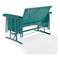 thumbnail image 4 of HomeStock Southwestern Style Outdoor Metal Loveseat Glider 60.5"H x 48.75"W x 28"D with Sturdy Frame, Smooth Gliding Motion, Comfortable Durable Patio Seating-Color:Turquoise Gloss, 4 of 9
