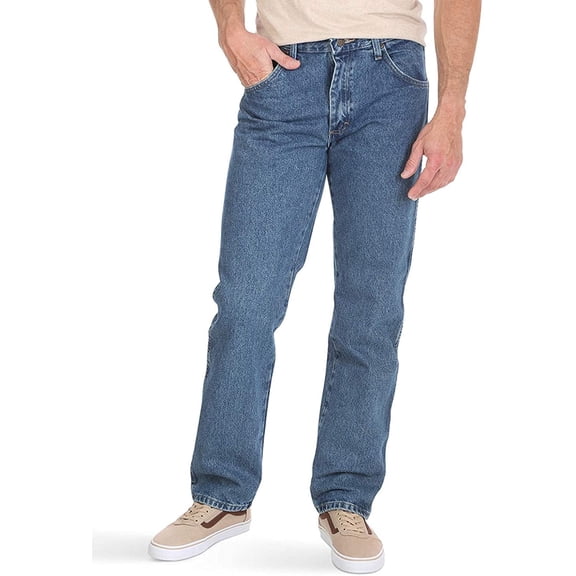 Mens 34X28 Stone Wash Classic Regular Fit Jeans 34