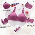 thumbnail image 6 of Zpanxa Womens Bras, Wireless Bras for Women Wire Free Underwear Bra Soild Color Everyday Comfortable Breathable Bra Underwear Hot Pink 3XL, 6 of 6