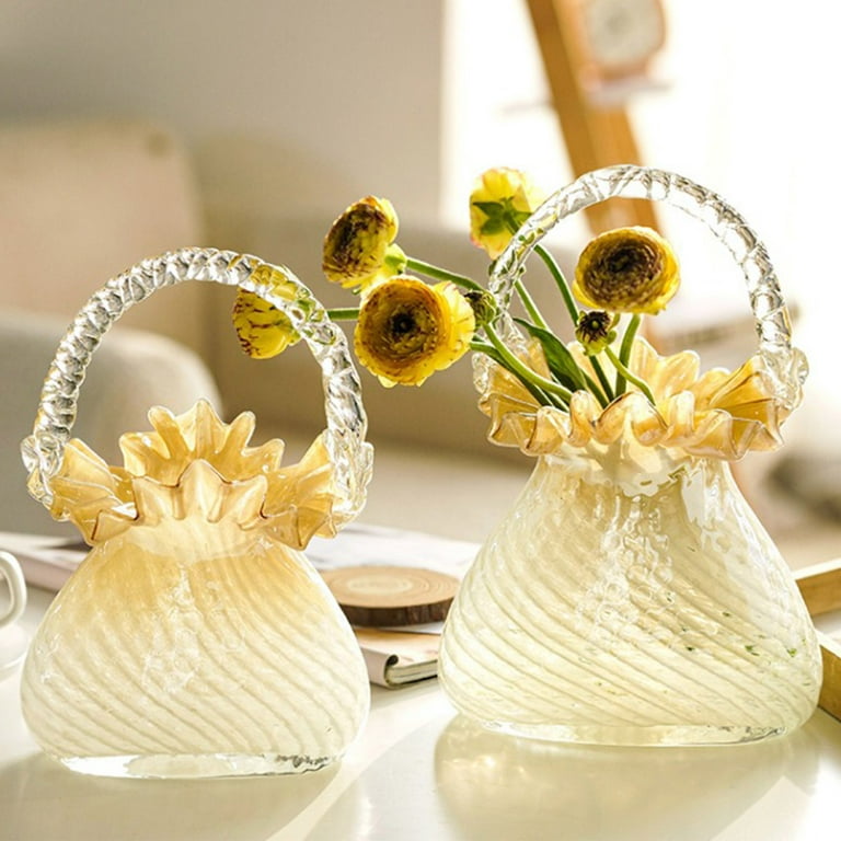 Handbag Vase For Flowers,Cool & Cute Vase For Centerpieces & Fish  Bowl,Handbag Flower Vase Decorative,Wide Mouth Bubble Vase Decor