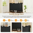 thumbnail image 5 of 4-Door Shoe Cabinet with Adjustable Shelves, Wooden Shoe Storage Cabinet with One Drawer and 3 Bottom Compartments, Sideboard Cabinet for Entryway, Living Room, 5 of 7