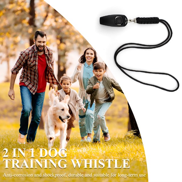 Perro entrenamiento silbato Clicker ayuda guía dejar de ladrar entrenador llaveros (negro) Ndcxsfigh Para estrenar