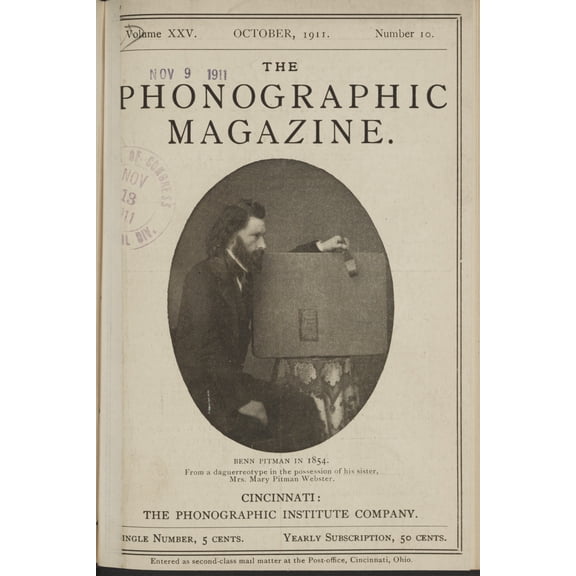 Print: Benn Pitman In 1854 From A Daguerreotype In The Possession Of His