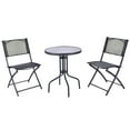 thumbnail image 3 of Gymax Outdoor Patio Furniture 3PCS Garden Backyard Folding Bistro Set, 3 of 8