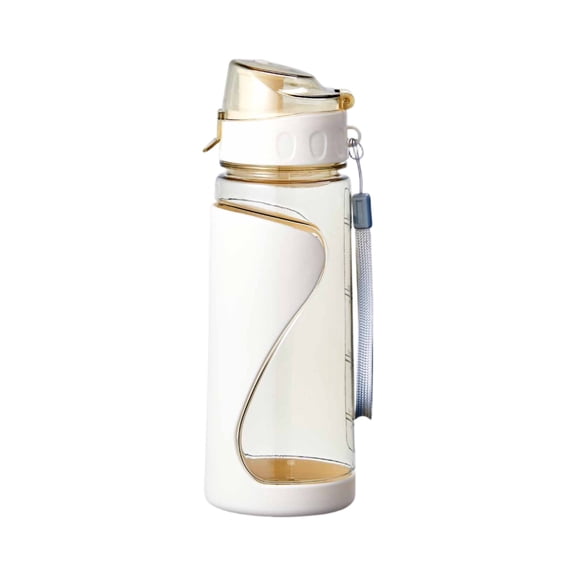lhwanj Water Bottle with Clip No Straw Car Holder, 100% Leakproof Lockable Lid Clear Bottle, Easy Carry for School Home Sport Office