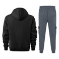 thumbnail image 5 of MLQIDK Mens Big and Tall Track Suits 2 Piece Set Athletic Workout Gym Casual Fleece Hoodie and Cargo Sweatpants Sweatsuits Winter Jogging Sweat Suits Lounge Outfit White S, 5 of 5