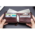 thumbnail image 2 of Bullcaptain Genuine Leather Large Capacity RFID Blocking Bifold Multi Credit Card Holder, 2 of 6