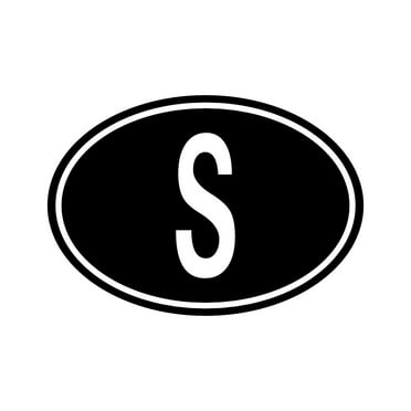 Sweden Oval Sticker Decal Die Cut - Self Adhesive Vinyl - Weatherproof - Made in USA - Many Color and Sizes - country code s
