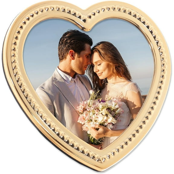 Mini-Pyramid Gold finish 4x4 Heart frame by Lawrence - 4x4