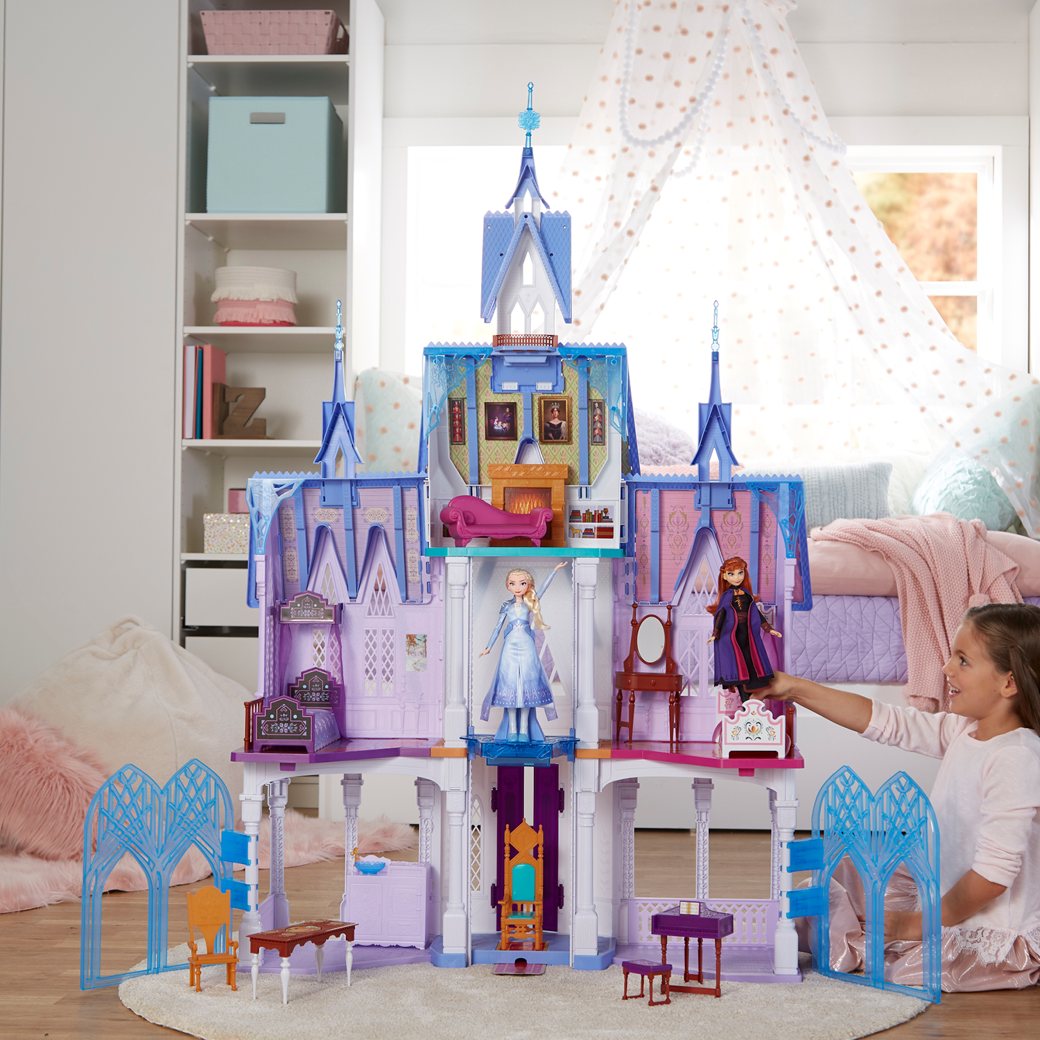 Disney Frozen 2 Ultimate Arendelle Castle Playset, Lights, Moving Balcony, 5x4 Ft. - image 4 of 26