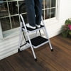2 Step Ladder Folding Step Stool Steel Ladder With Handle Anti slip Solid Pedal