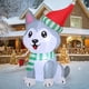 thumbnail image 2 of Perro husky inflable navideño GOOSH de 1,5 m con gorro de Papá Noel y LED, 2 of 6