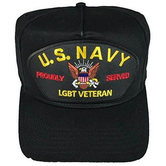 US NAVY LGBT Proudly Served Veteran HAT - BLACK - Veteran Owned Business