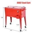 thumbnail image 2 of Costway Chariot Glacière Extérieur Rouge de 80 Pintes pour Terrasse, Bière Glacée, Boisson, Fête, Portable, 2 of 10