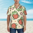 thumbnail image 4 of Kll Men'S Hawaiian Shirt Short Sleeve Button Down Beach Shirts-Frog Hold Strawberry, 4 of 8
