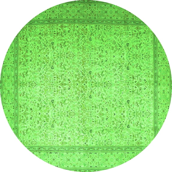 Ahgly Company Indoor Round Persian Green Traditional Area Rugs, 6' Round