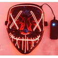 thumbnail image 4 of Máscara de terror LED, máscara de Halloween, purga con 3 efectos de luz, controlable, para decoración de disfraces de fiesta de carnaval, cosplay, decoraciones de fiesta Rojo Verde, 4 of 5