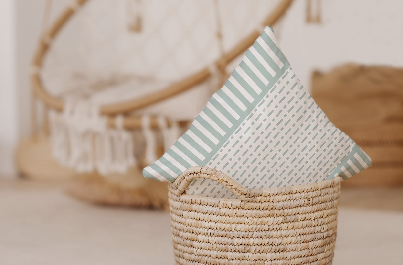 Simply Daisy 18" x 18" Dots and Dashes Decorative Throw Pillow, Aqua (1 count)