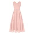 thumbnail image 6 of Miutii Kids Girls Shiny Rhinestones Birthday Party Dress Sleeveless V Neck Wedding Bridesmaid Dress Pink 14, 6 of 9