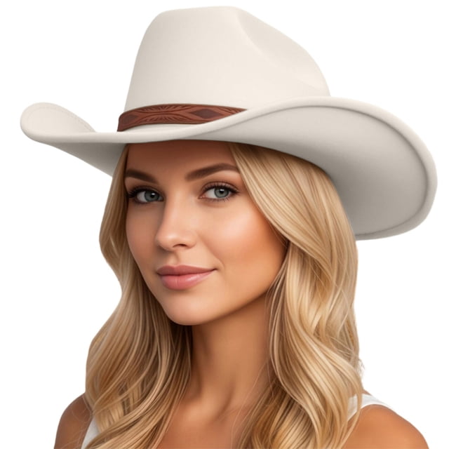 Chapeau de Cowboy Western Classique pour Style à la Mode avec Design à Bord Unique Intemporel pour Maison Décontractée et Usage Quotidien