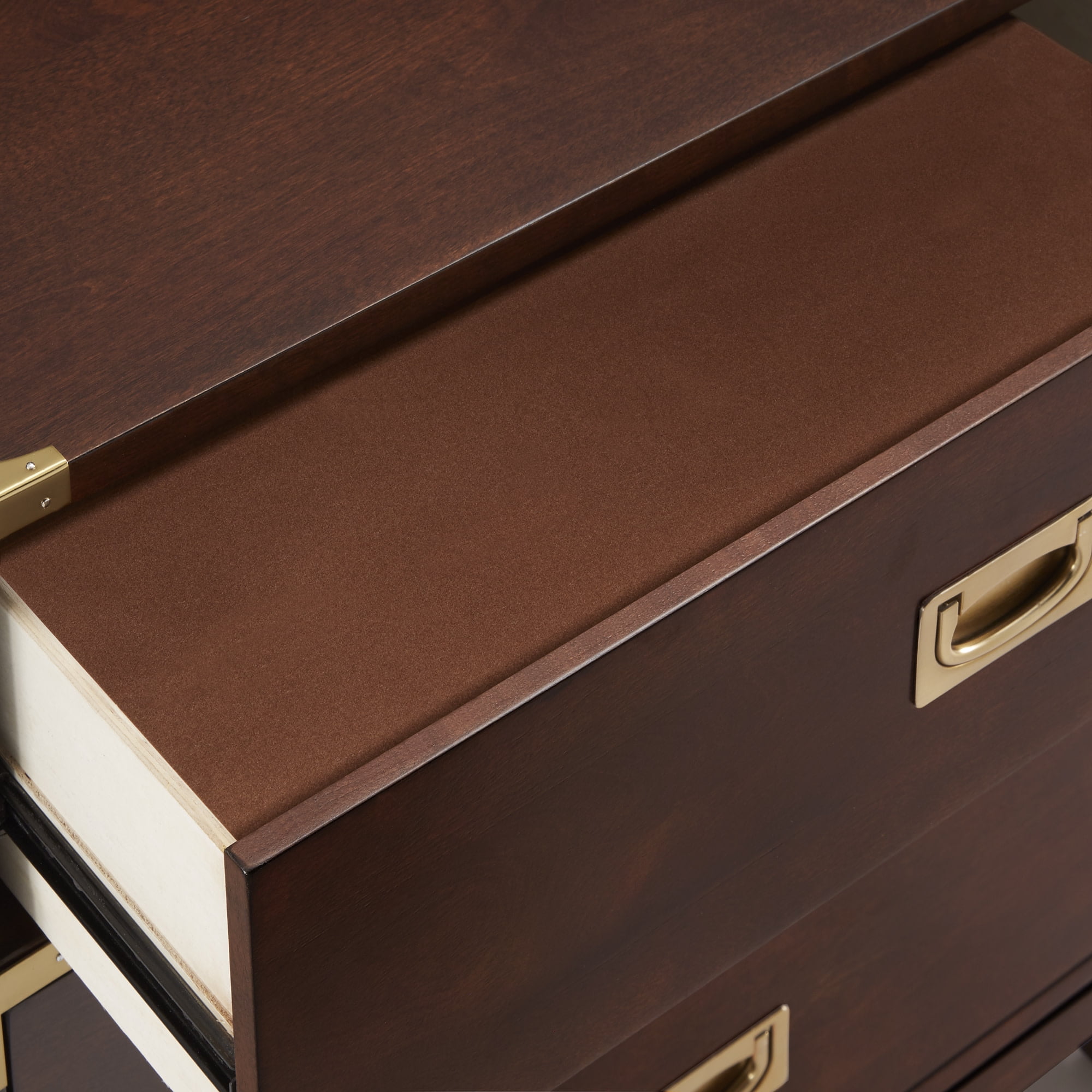 Weston Home Delacour 3-Drawer Gold Accent Nightstand
