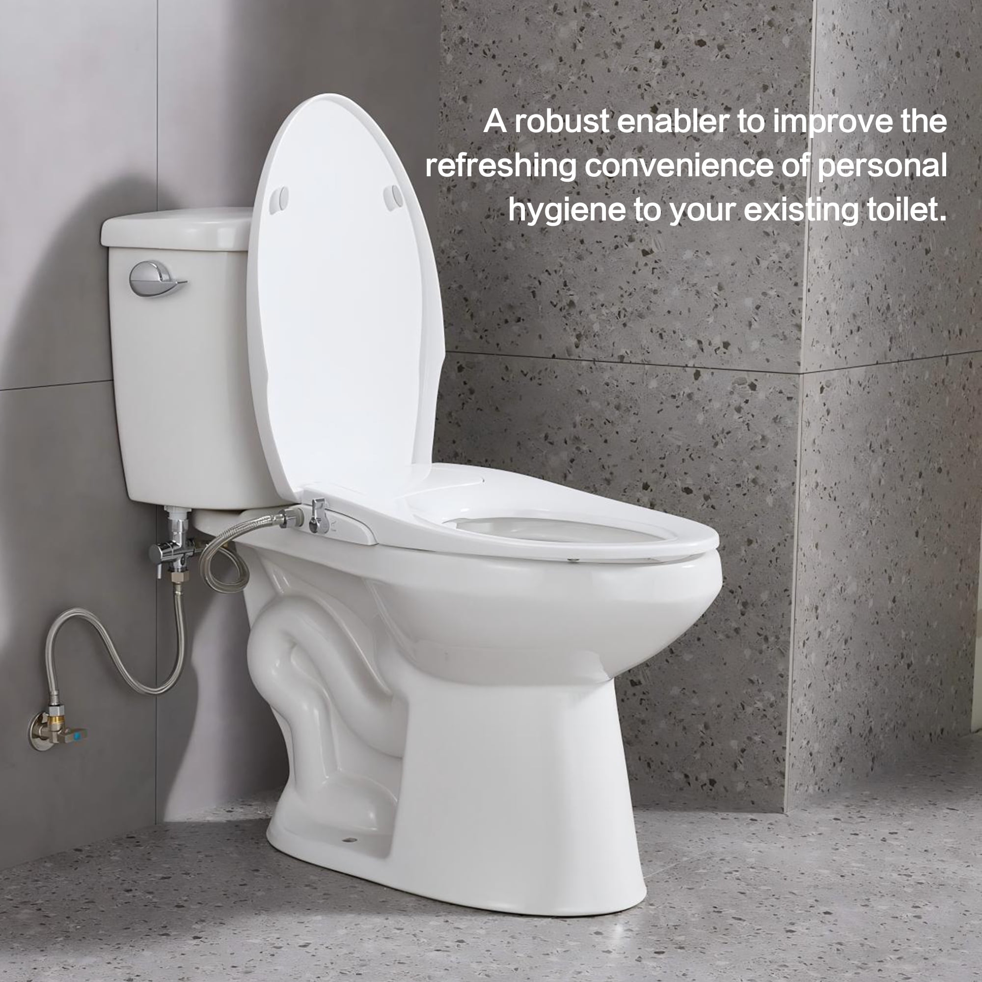 ANNWA Non-Electric Elongated Bidet Toilet Seat Dual Self-Cleaning Nozzle Front and Rear Wash
