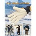 thumbnail image 3 of FEISHDEK Winter Work Gloves for Men, Waterproof Warm Insulated Cowhide Leather Work Gloves for cold weathers, 3 of 6