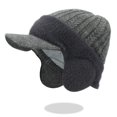 thumbnail image 2 of Jamicy Winter Beanie with Brim Ear Flaps for Men Women, Warm Fleece Lined Knit Hat Stocking Caps for for The Cold Weather, 2 of 3