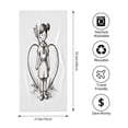 thumbnail image 6 of Whimsical Heart-Shaped Pattern Beach Towel - Perfect for Pool Travel and Bathing - Classic Black & White Sketch Design, 6 of 6