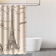 thumbnail image 6 of Paris Eiffel Tower Shower Curtain for Bathroom, Romantic Paris Shower Curtain Set Waterproof Fabric Bathtub Curtain Decor with 12 Hooks, 72x72 inches, 6 of 6