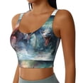 thumbnail image 2 of Honeii Ink Style Wave Dragon patten Workout Crop Tank Top for Women Yoga Tank Tops Athletic Sports Shirts Exercise Undershirts,Sports Bra,Sports vest-Medium, 2 of 8
