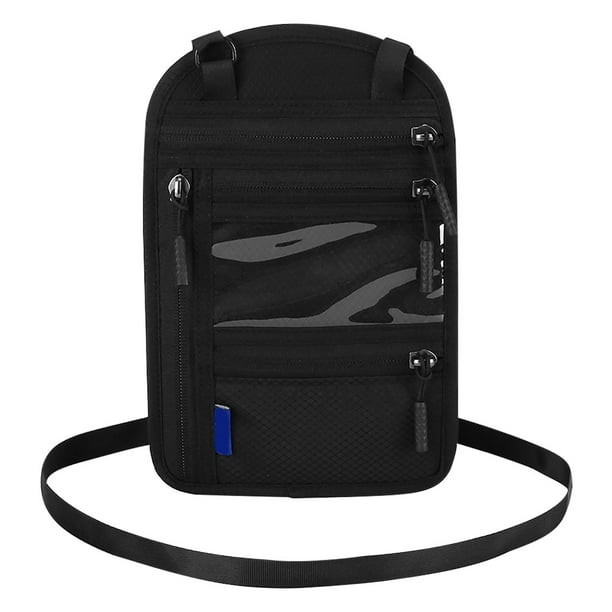 Nylon Passport Wallet with Crossbody Straps Multifunctional Card Cash