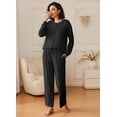 thumbnail image 6 of Ekouaer Pajamas for Women Sets Casual Long Sleeve Pullover Tops Long Pants Comfy Cozy Pjs Lounge Set 2 Piece Outfits, 6 of 7