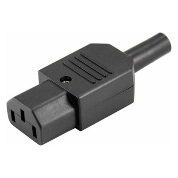 Moyic Enchufe de cableado de 3 pines, portátil, resistente al calor, 10A, 125-250V, repuesto de conector de alimentación para bicicleta Adaptadores de corriente Femenino