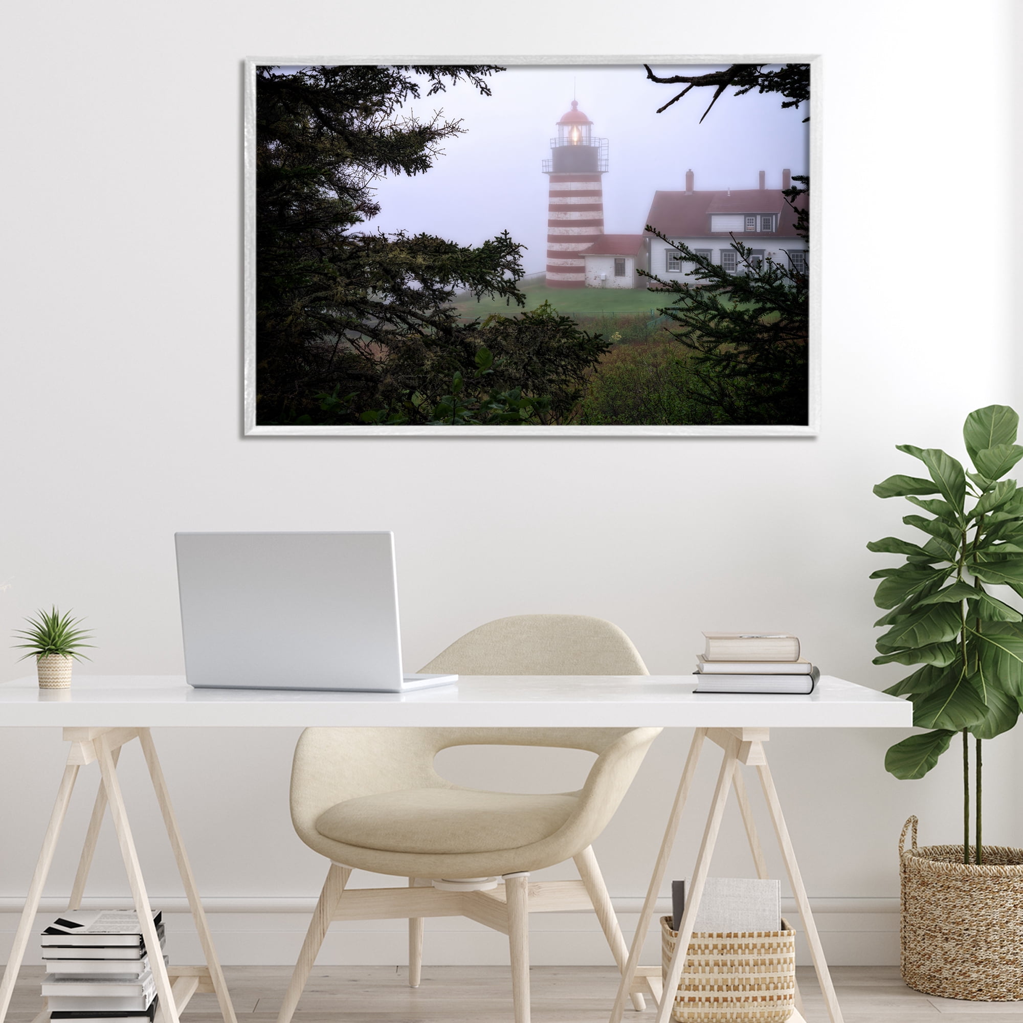 Stupell Industries Socked In By Fog White Framed Giclee Art, design by Rick Berk