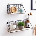 thumbnail image 3 of Estante de pared de hierro elegante, accesorio versátil para decoraciones artísticas y exhibiciones de fotografías, con superficie fácil de limpiar, 3 of 5