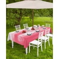 thumbnail image 4 of nqOlkjepod Abstract Pink Outdoor Tablecloth with Umbrella Hole & Zipper, Modern Graffiti Art Geometric White Paint Rectangle Table Cover 60x102 Inch, Waterproof Table Cloth Protector for Patio, 4 of 7