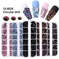 thumbnail image 2 of UDIYO 1 Box Nail Decoration Vivid Color 3D Visual Effect Sparkling Mix Sizes Wide Application Decorative Acrylic 12 Grids Dazzling Nail Decoration DIY Crafts for Nail Salon, 2 of 7