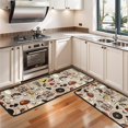 thumbnail image 3 of Kitchen Rugs Sets Of 2,Brown Mushroom Line Light Pattern Anti Fatigue Kitchen Mat Rugs Non Slip Washable,Decorative Kitchen Floor Mats for Kitchen,Sink,Laundry,17"x47"+17"x47", 3 of 5