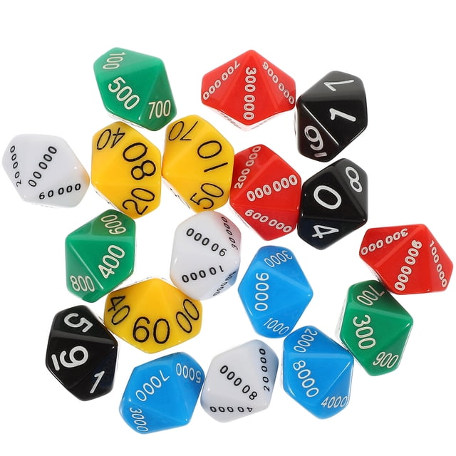 MasteelfCA 18pcs Place Value Dice Game Dice Party Board Game Props Plastic Dice Plaything