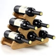 thumbnail image 1 of AggIcE Wine Rack, Bamboo Wood Wine Racks countertop, 6 Bottles Wine Storage Holder Stands for counter, 1 of 4