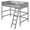 Gray, variant on Tcbosik Twin Size Loft Bed with Ladder, Wood Bed Frame with Full Length Guardrail, Easy Assembly, White