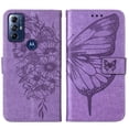 thumbnail image 4 of Case for Motorola Moto G POWER 2022 Flip Cover Premium Leather Embossing Butterfly Magnetic, 4 of 5