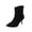 ABlack, variant on Womens Ankle Booties Pointed Toe Stiletto Heel Shoes Side Zip Faux Suede Fashion Short Boots