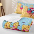thumbnail image 4 of Castle Fairy Baseball Print Quilt Full,Ice Cream Cone Pattern Full Bedspread Sets,Pink Blue Yellow, 4 of 7