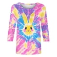 thumbnail image 5 of Qingpeng 3/4 Sleeve Easter Shirts for Women Cute Bunny Egg Print Crewneck Tunic Tops Spring Summer Blouse Tops Size S-5XL, 5 of 7