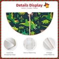 thumbnail image 5 of Balery Dinosaurs and Flowers Printed Christmas Tree Skirt , Merry Christmas Party Christmas Tree Decoration,Adjustable Tree Skirt-48", 5 of 8